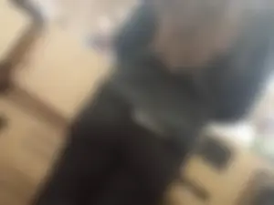 Booty in Black Tight Pants Closeup Photo in College Classroom