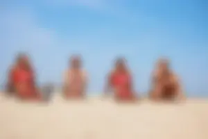 Lifeguard tournament girls on the beach