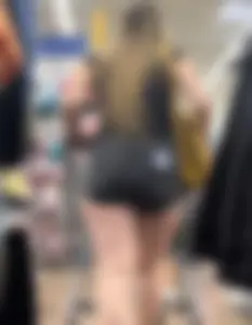 Thick White girl in shorts