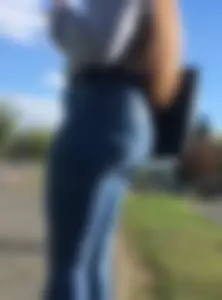 Long haired beauty teen with a tight ass in jeans