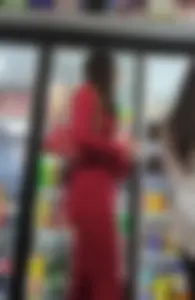 Hot minx in a slutty red outfit