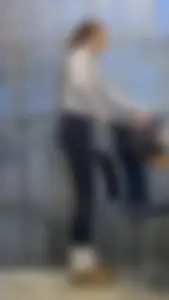 Skinny And Tight College Girl In Blue Leggings Bends Over For Me (Upshots)