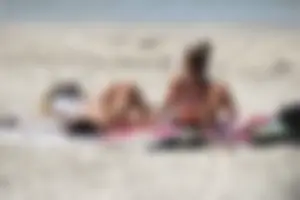 Sexy ass girl with a perfect body in her bikini on the beach