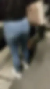 Cute little ass at the train station with a VPL
