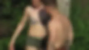 Hot Girl in a Bra and Shorts Outdoor Countryside Candid Photos