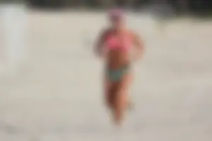 Lifeguard tournament girls on the beach