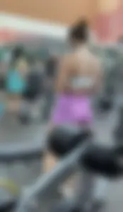 Absolute fit PAWG in pink spandex shorts