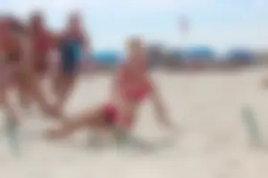 Lifeguard tournament girls on the beach