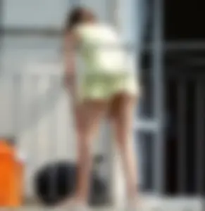 Neighbor student upskirted showing her panties and in bikinis