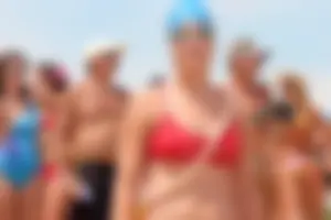 Lifeguard tournament girls on the beach