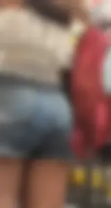 Teen with sexy legs in short jean shorts