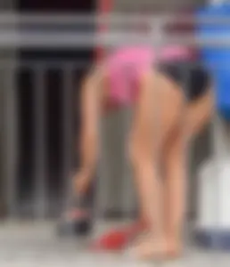 Hot milf next door hanging panties, showing pokies and wearing underwear