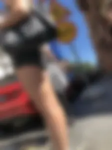 Awesome legs and booty of in denim shorts, hot candid girl crossing the street