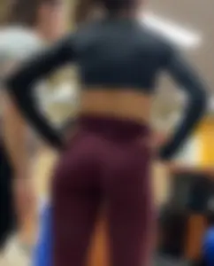 Sexy Fawn in Red Leggings — Amazing Petite Ass