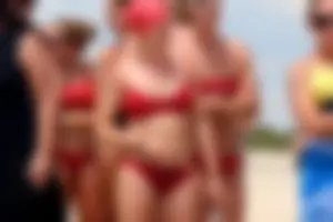 Lifeguard tournament girls on the beach