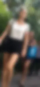 Park Candid of Cute Girl with Thin Sexy Legs