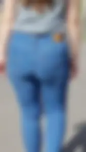 Nicely shaped girl in tight blue jeans (OC)