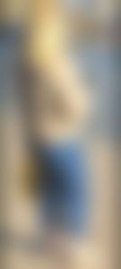 Nice ass in blue jeans on the street, blonde candid milf waiting for a bus