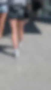 Perfect petite blonde ass and legs in short green spandex. OC