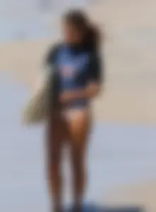 Candid surfers in bikinis