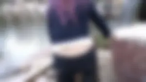 Strings Seen from under Tight Pants Street Creepshot
