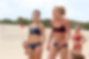 Lifeguard tournament girls on the beach