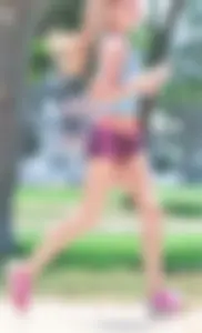 Couple of cute girls out running in little shorts