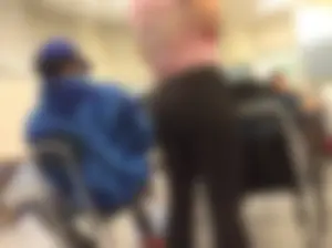 Gorgeous College Teen’s Ass And Legs in Leggings in Class Creepshot