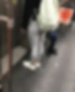 Girl in Grey Tights with Muscular Legs and Ass Subway Train Creepshot