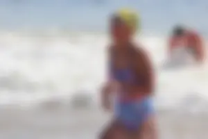 Lifeguard tournament girls on the beach