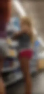 Two Walmart sexy babes in shorts with nice asses