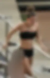 Tube top teen in shorts
