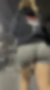 Tight Grey Gym Shorts (Crazy Vpl and Bends Over)