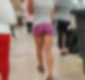 Nice tight little ass in purple spandex shorts
