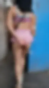 Extra short skirt showing sweet ass cheeks