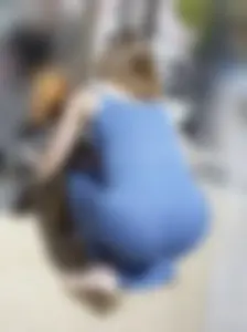 Girl in a Dress Bending Over VPL Candid