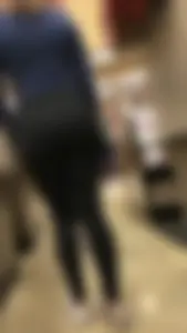 Girl in Black Yoga Pants with Hot Booty at the Store