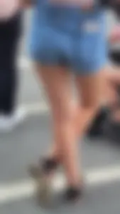 Milf with tight ass in jean shorts