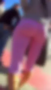 Hot Ass with VPL and Thin Long Legs in Short Pink Rights on the Street Creepshots Gallery