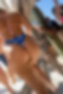 Blonde Barbie Pawg in American flag bikini