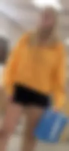 Cute blonde in black booty shorts