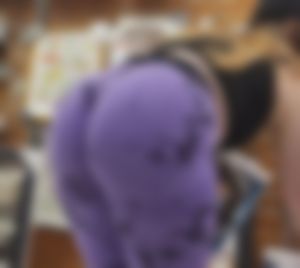 Thick Dirty Blonde Pawg in Purple Leggings (Major Wedgie + BEND)