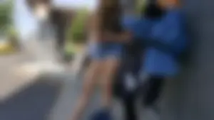 Amazingly Hot Candid Girl in Denim Shorts on the Street, Great Legs