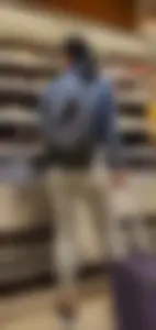 Beautiful brunette shopping in tight grey spandex with a great ass