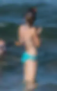 Another sexy girl on the beach snorkeling