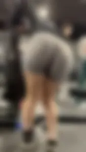 Tight Grey Gym Shorts (Crazy Vpl and Bends Over)