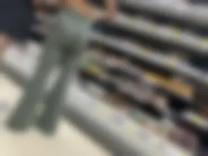 Green Legging girl bending over