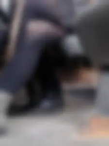 Crossed Legs in Black Pantyhose Bus Closeup Creepshot