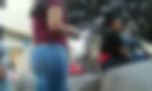 Nice Latina ass in tight jeans with vpl
