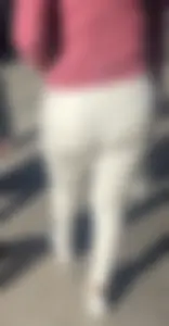 See-through white pants with amazing VPL